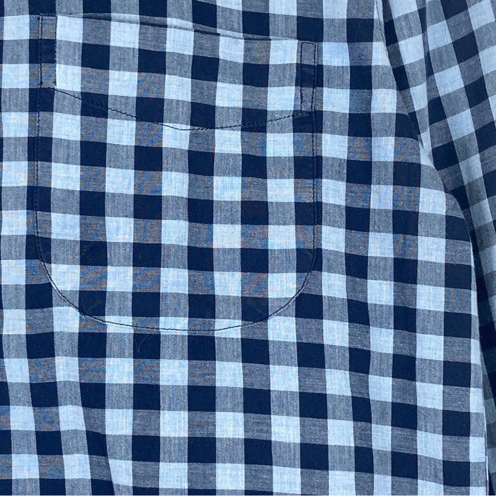 J. Crew Men's Medium Lightweight Slim Fit Gingham Button-Down Shirt Blue Cotton - Picture 6 of 16